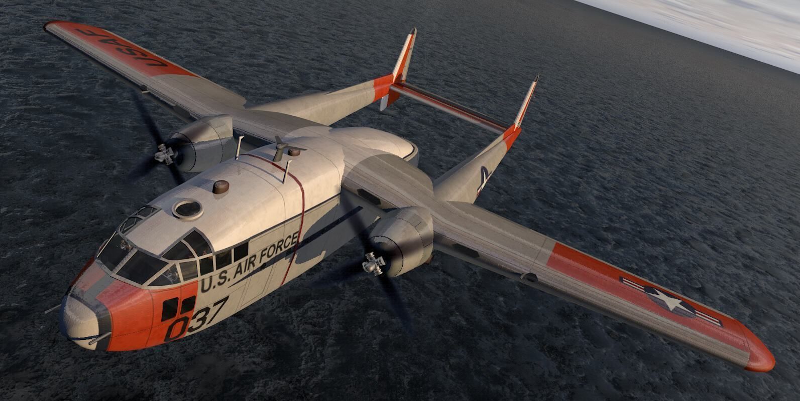 Fairchild C-119 Flying Boxcar 3D model_12