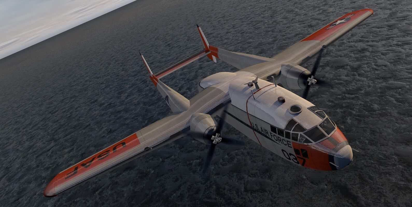 Fairchild C-119 Flying Boxcar 3D model_10