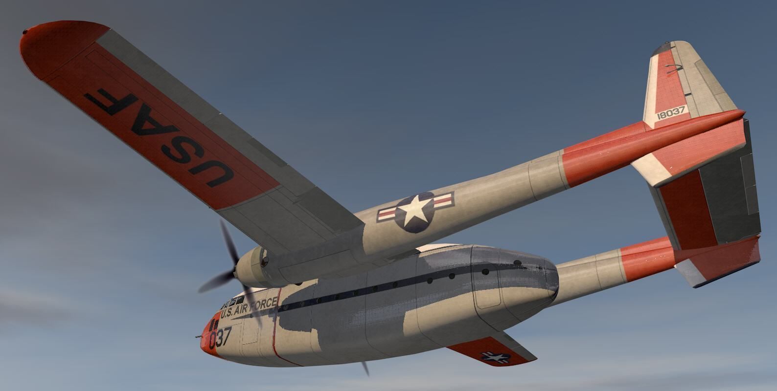 Fairchild C-119 Flying Boxcar 3D model_14