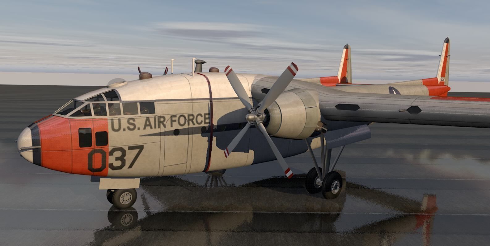 Fairchild C-119 Flying Boxcar 3D model_9