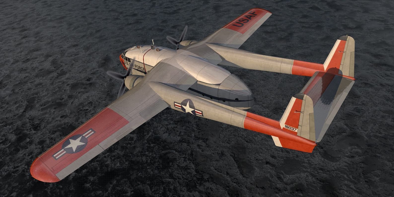 Fairchild C-119 Flying Boxcar 3D model_11