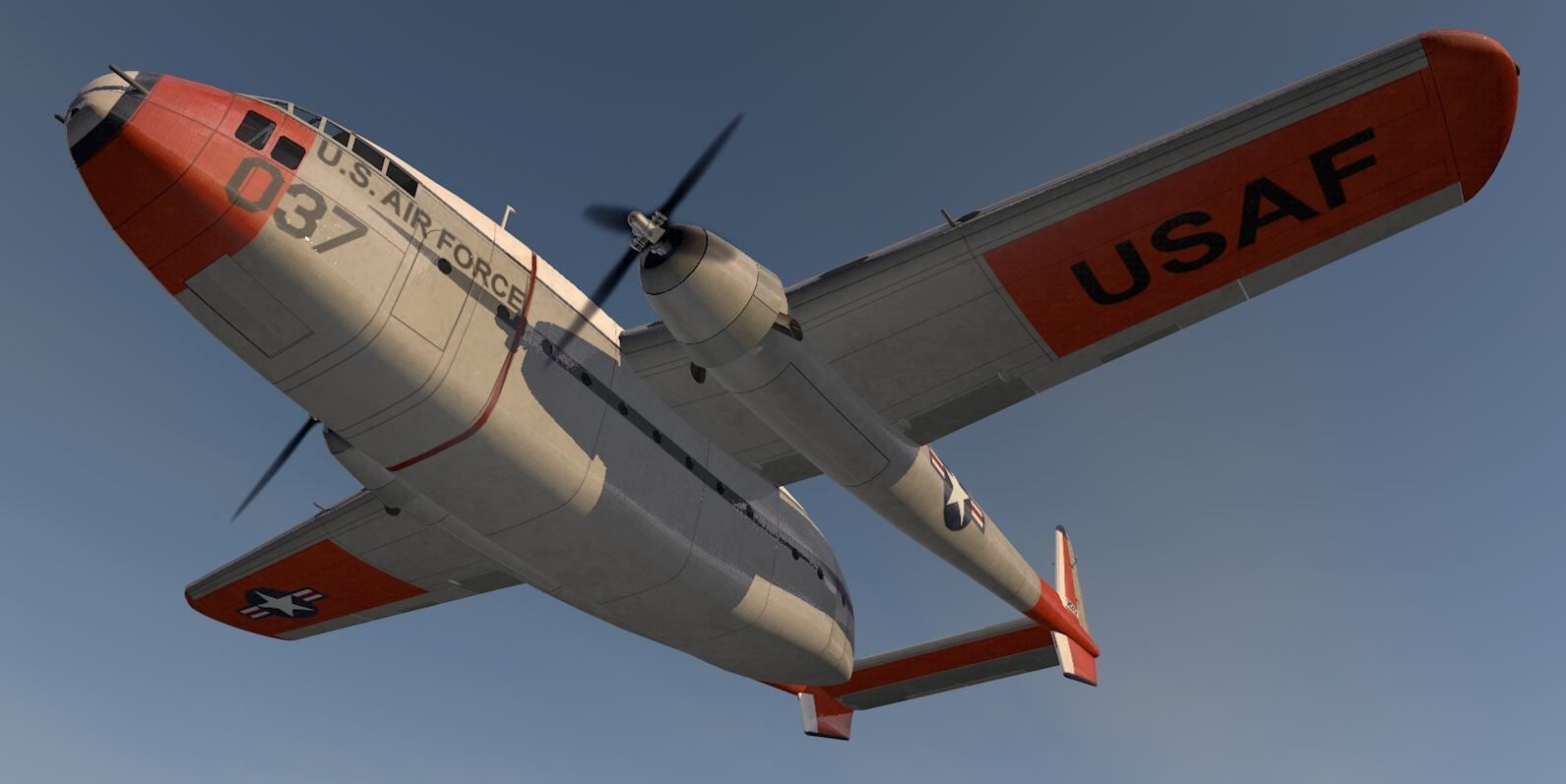 Fairchild C-119 Flying Boxcar 3D model_13
