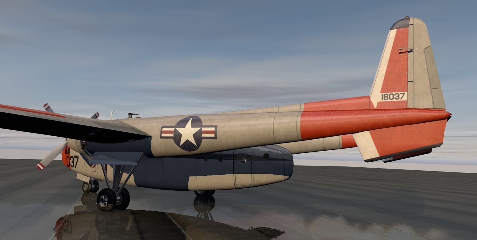 Fairchild C-119 Flying Boxcar 3D model_8