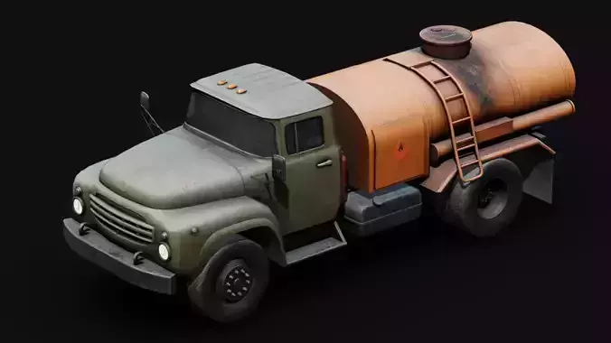 Tanker Truck Low-poly 3D model