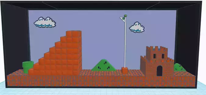 SUPER MARIO DIORAMA ONE PART 3D print model