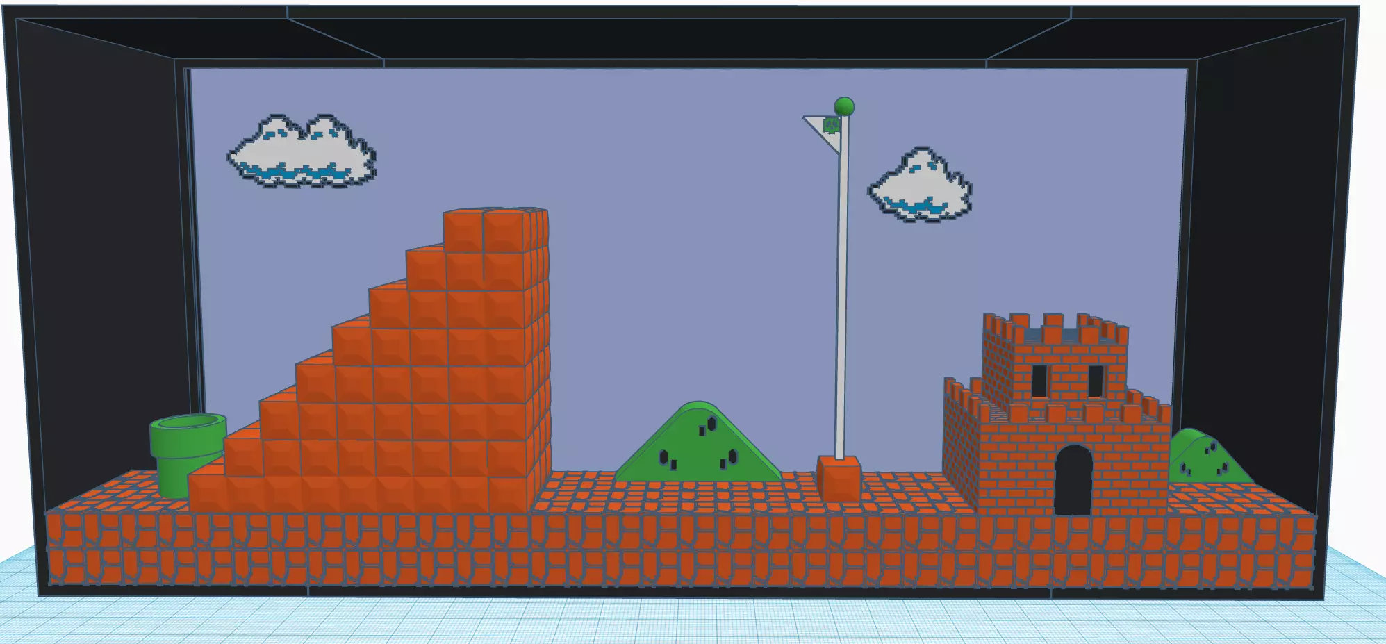 SUPER MARIO DIORAMA ONE PART 3D print model_0