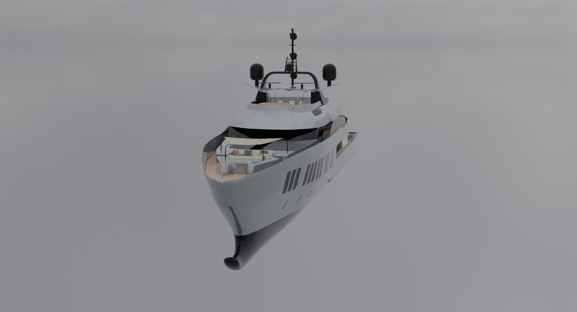 Alia Yachts Samurai - Yacht with full Interior Low-poly 3D model_2