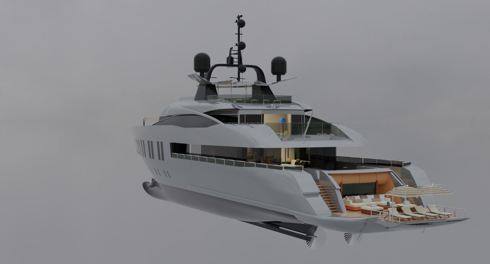 Alia Yachts Samurai - Yacht with full Interior Low-poly 3D model_24