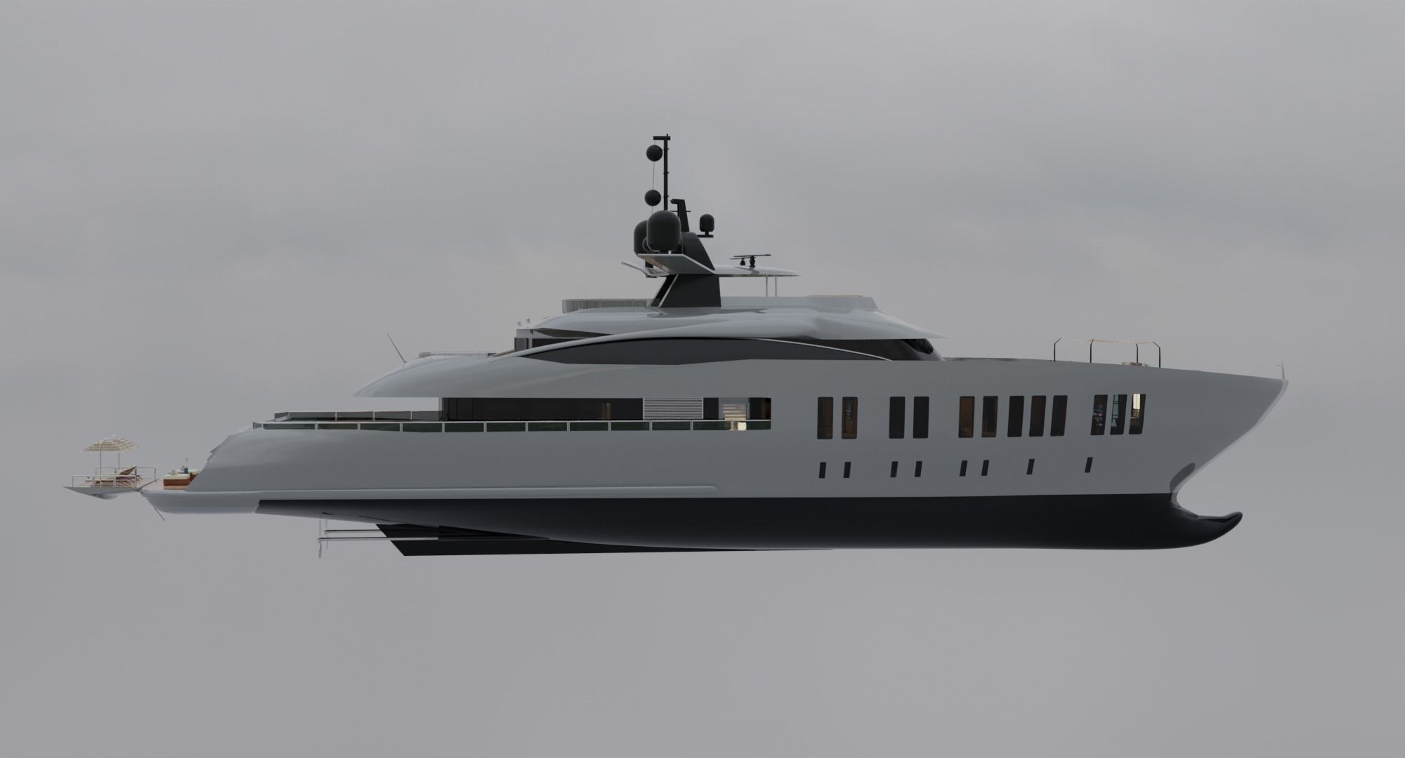Alia Yachts Samurai - Yacht with full Interior Low-poly 3D model_5
