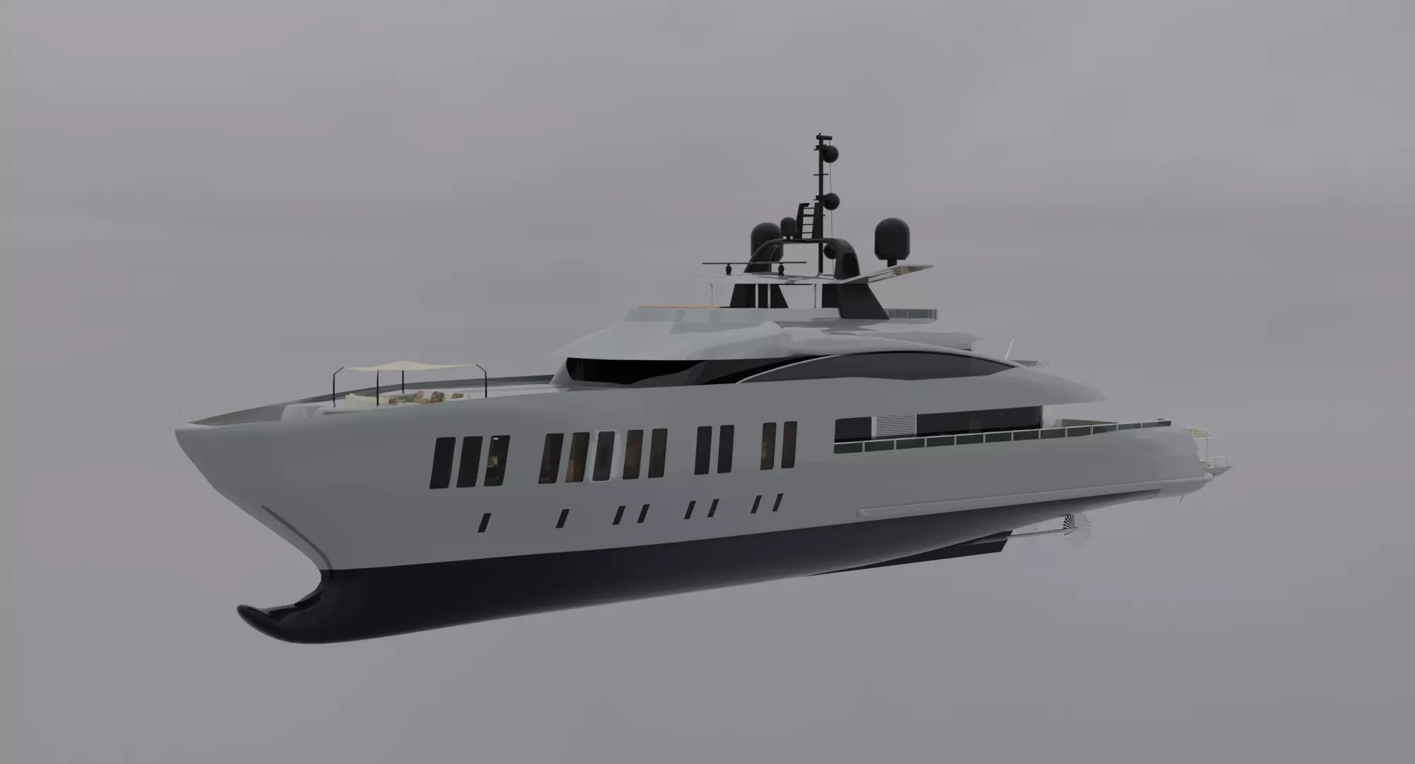 Alia Yachts Samurai - Yacht with full Interior Low-poly 3D model_0