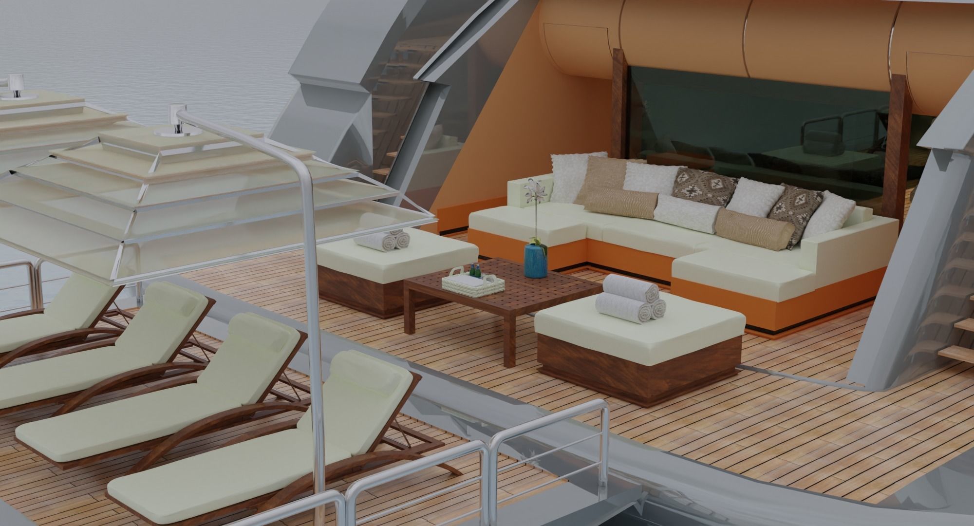 Alia Yachts Samurai - Yacht with full Interior Low-poly 3D model_7