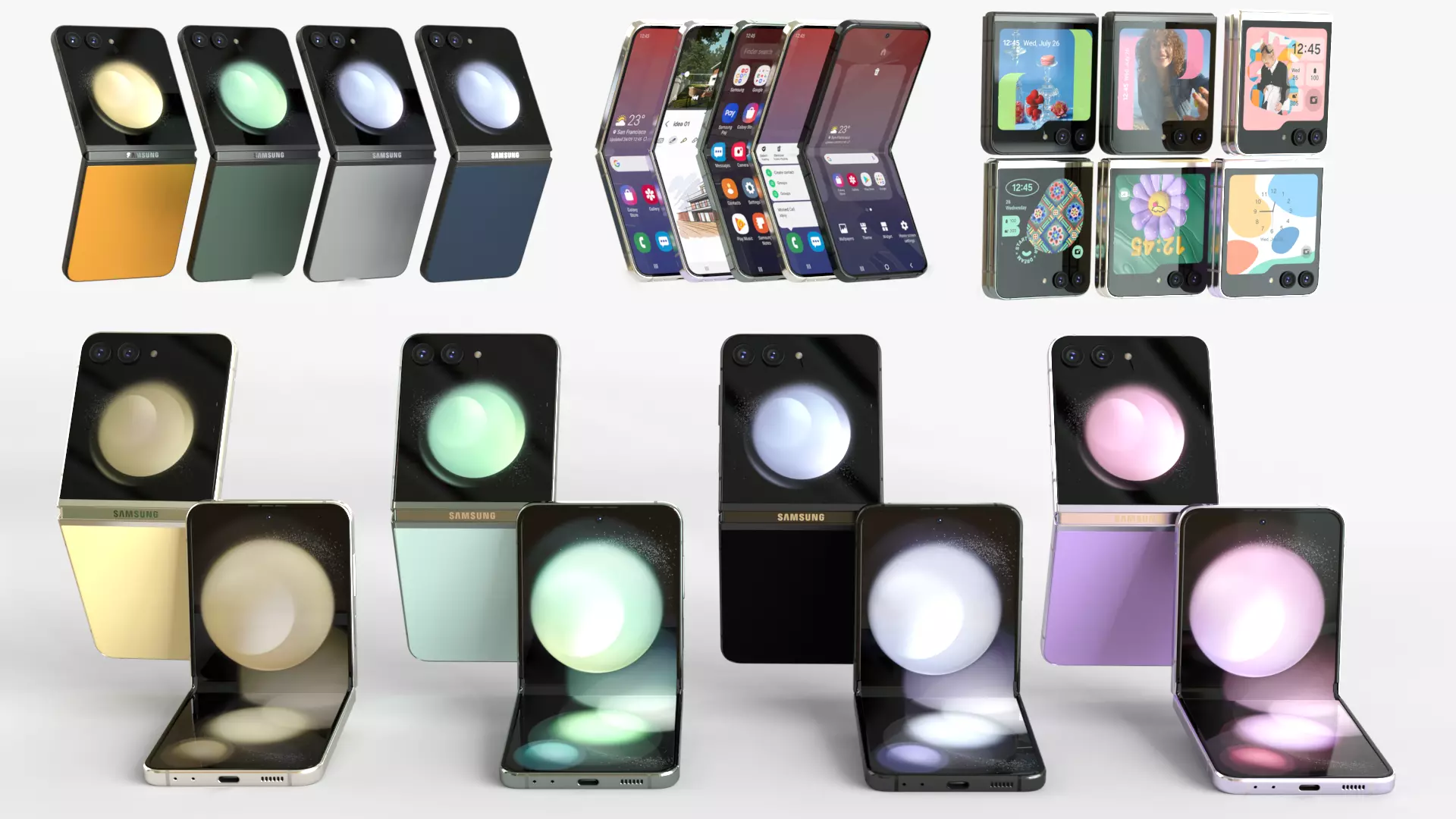 Full Collection Samsung Galaxy Z Flip 5 3D model_0