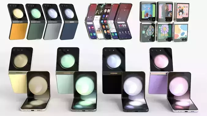 Full Collection Samsung Galaxy Z Flip 5 3D model Full Collection Samsung Galaxy Z Flip 5 3D model