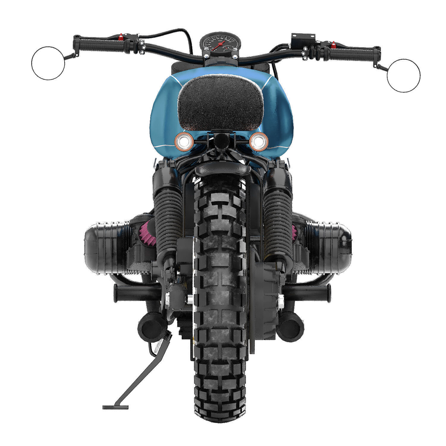 blue motorcycle 3D model_6