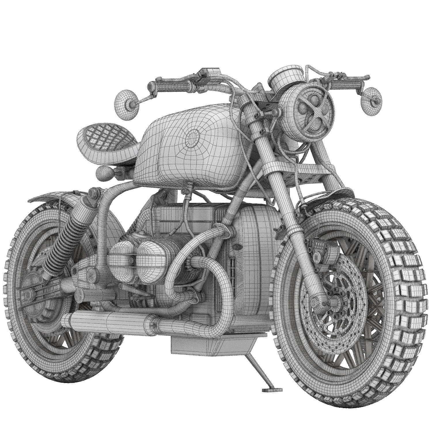 blue motorcycle 3D model_7