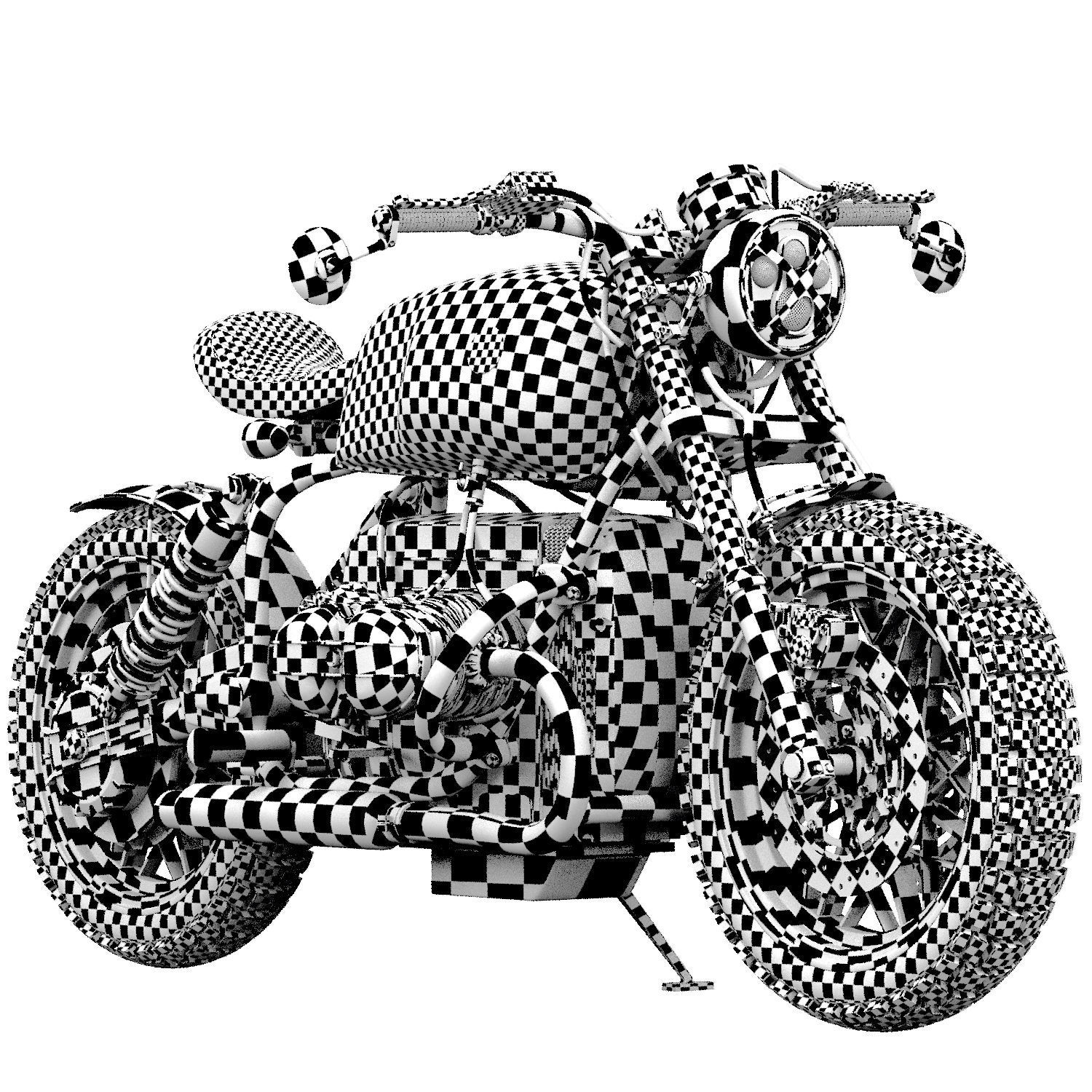 blue motorcycle 3D model_8