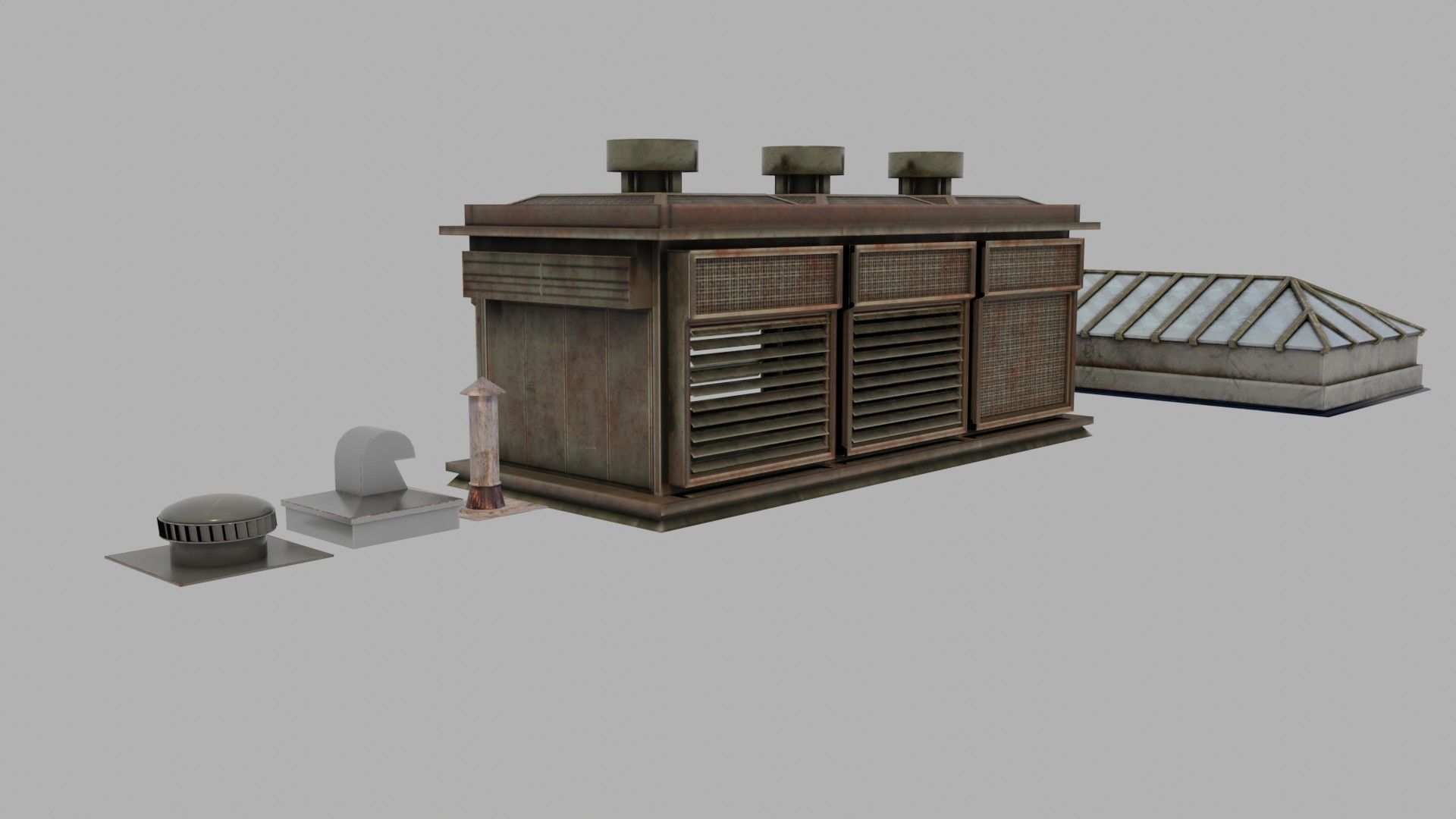 RoofTopProps Low-poly 3D model_1