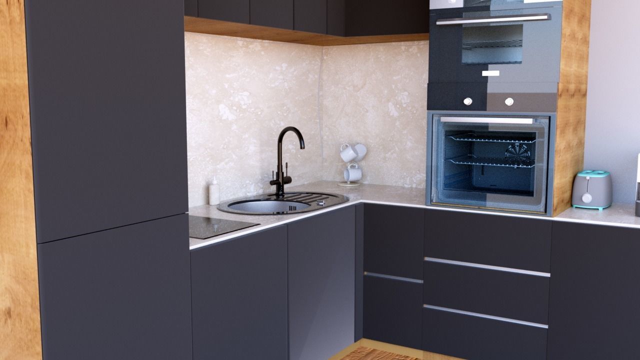 Modern kitchen 3D model_2
