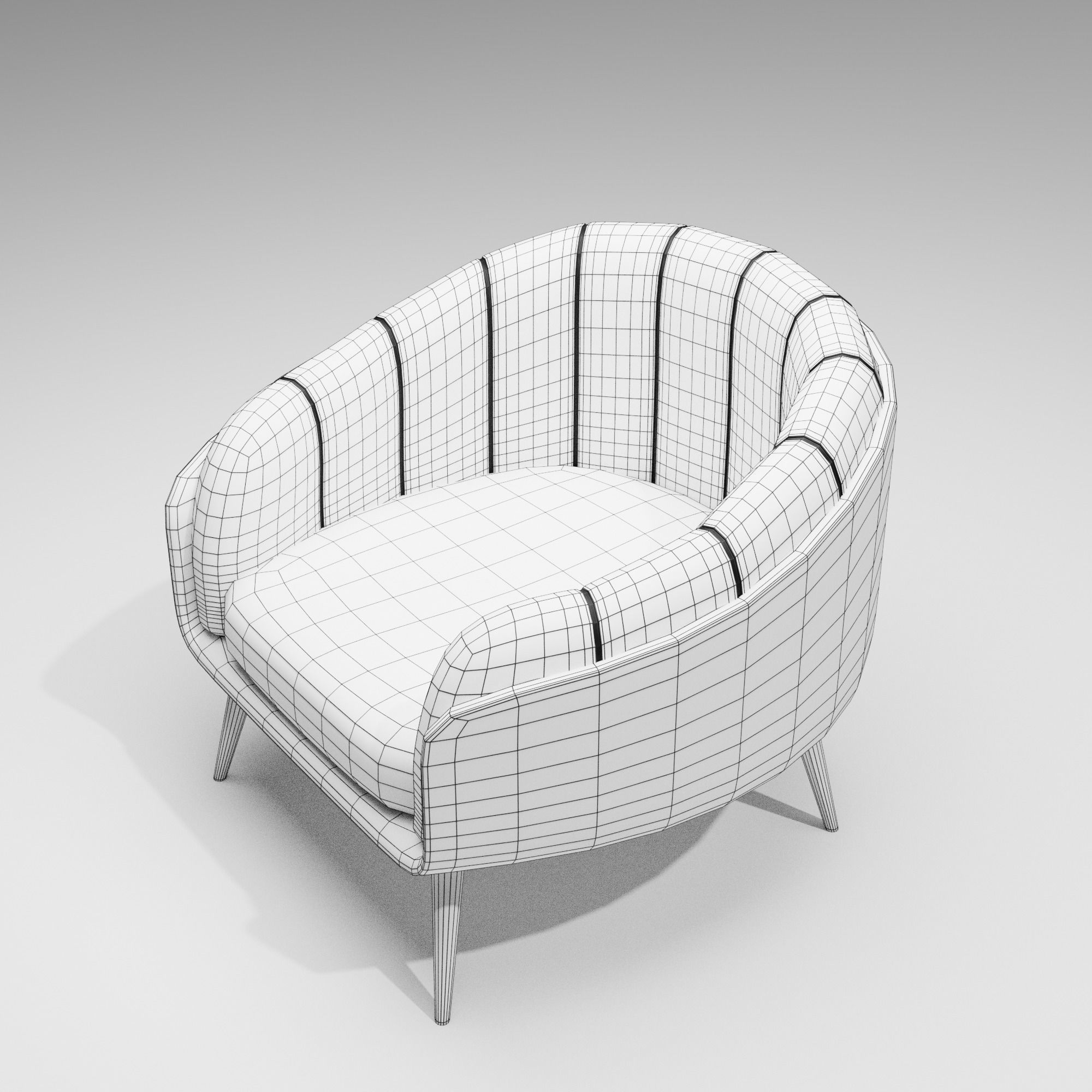 Chair Modern Low-poly 3D model_3