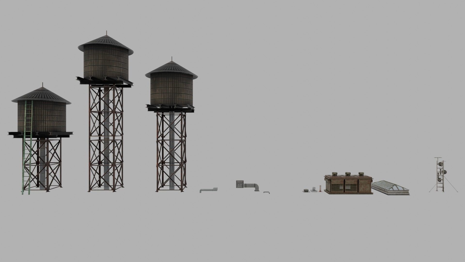 RoofTopAssets Low-poly 3D model_3