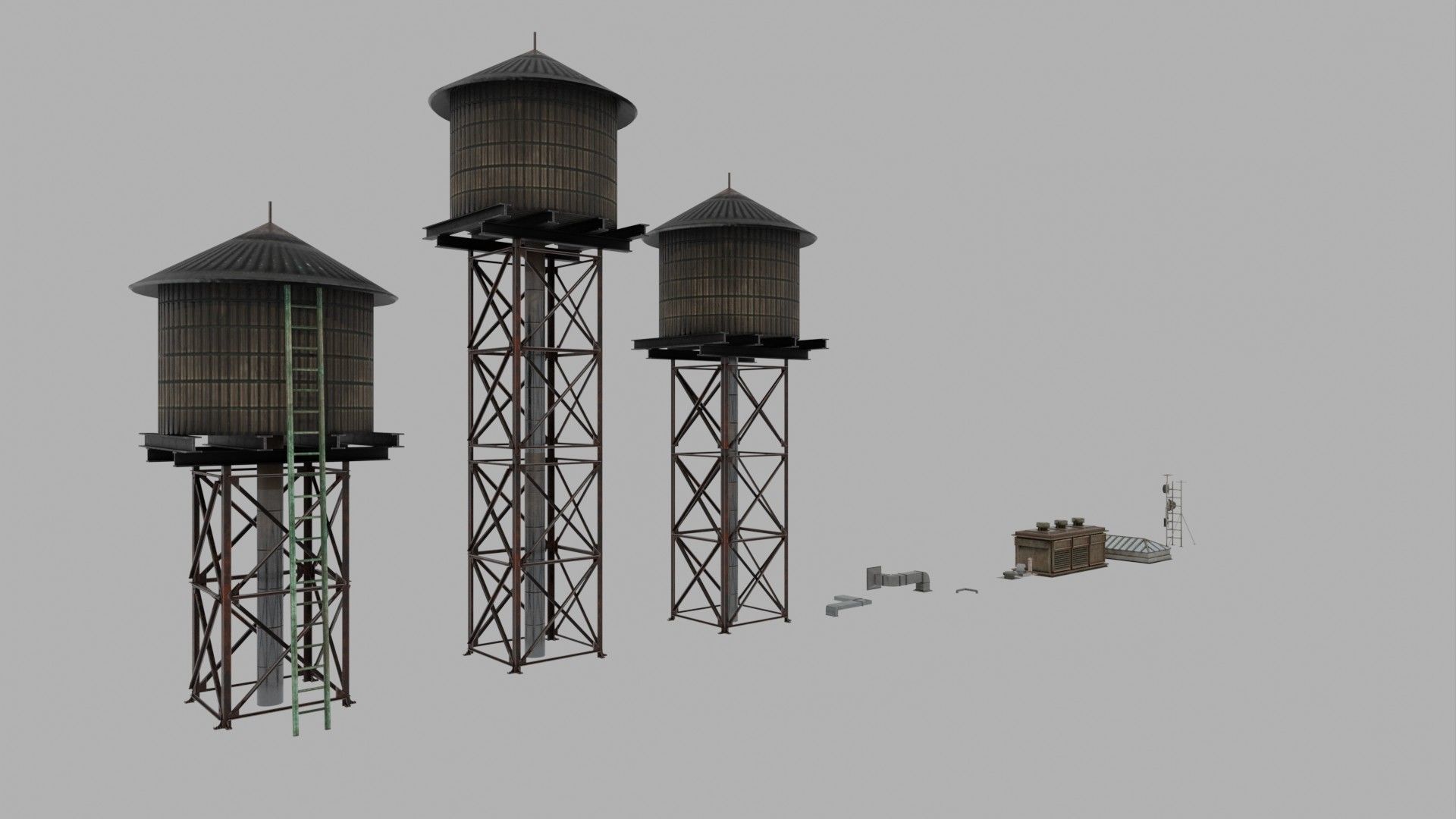RoofTopAssets Low-poly 3D model_5