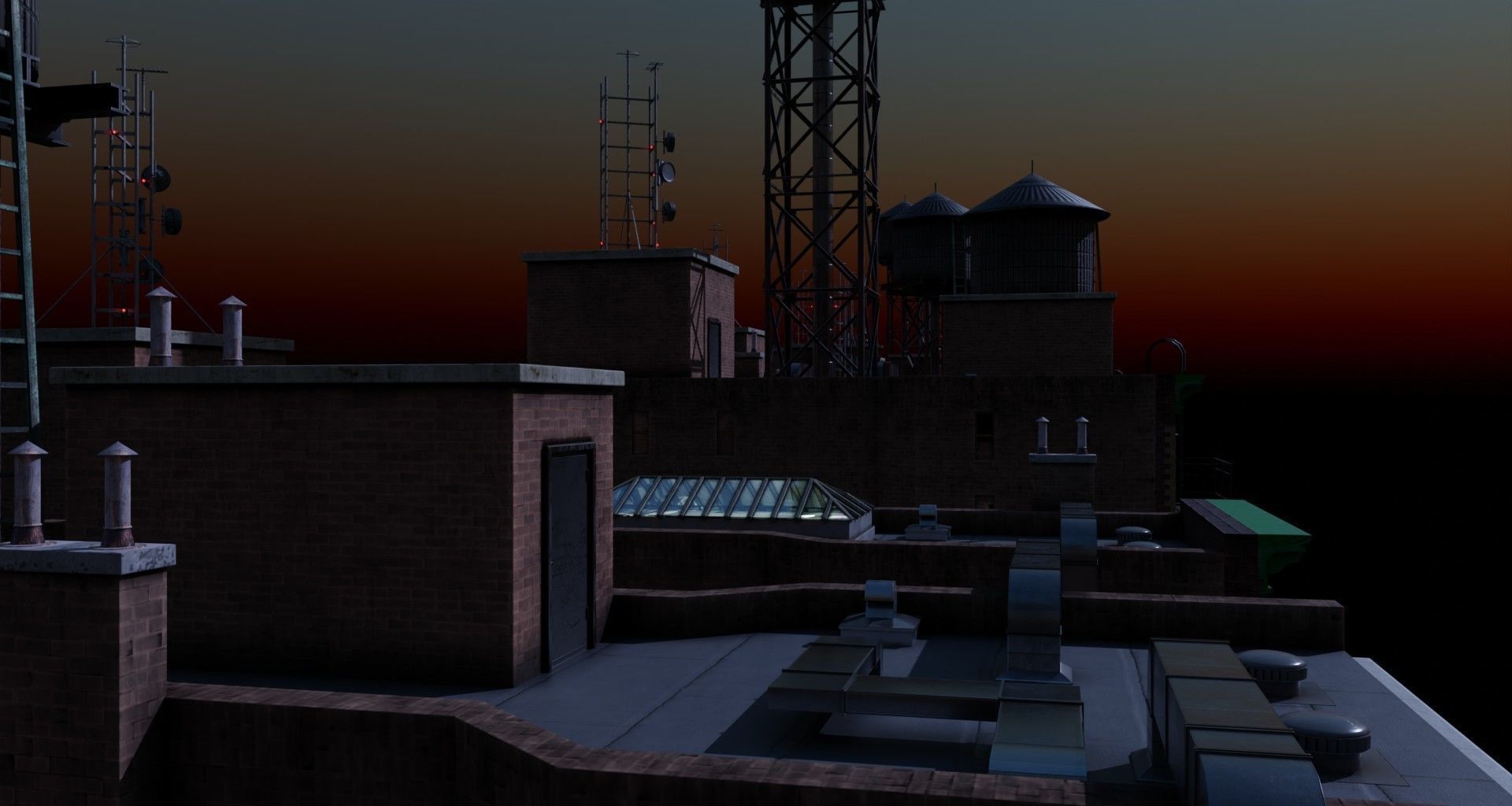RoofTopAssets Low-poly 3D model_1