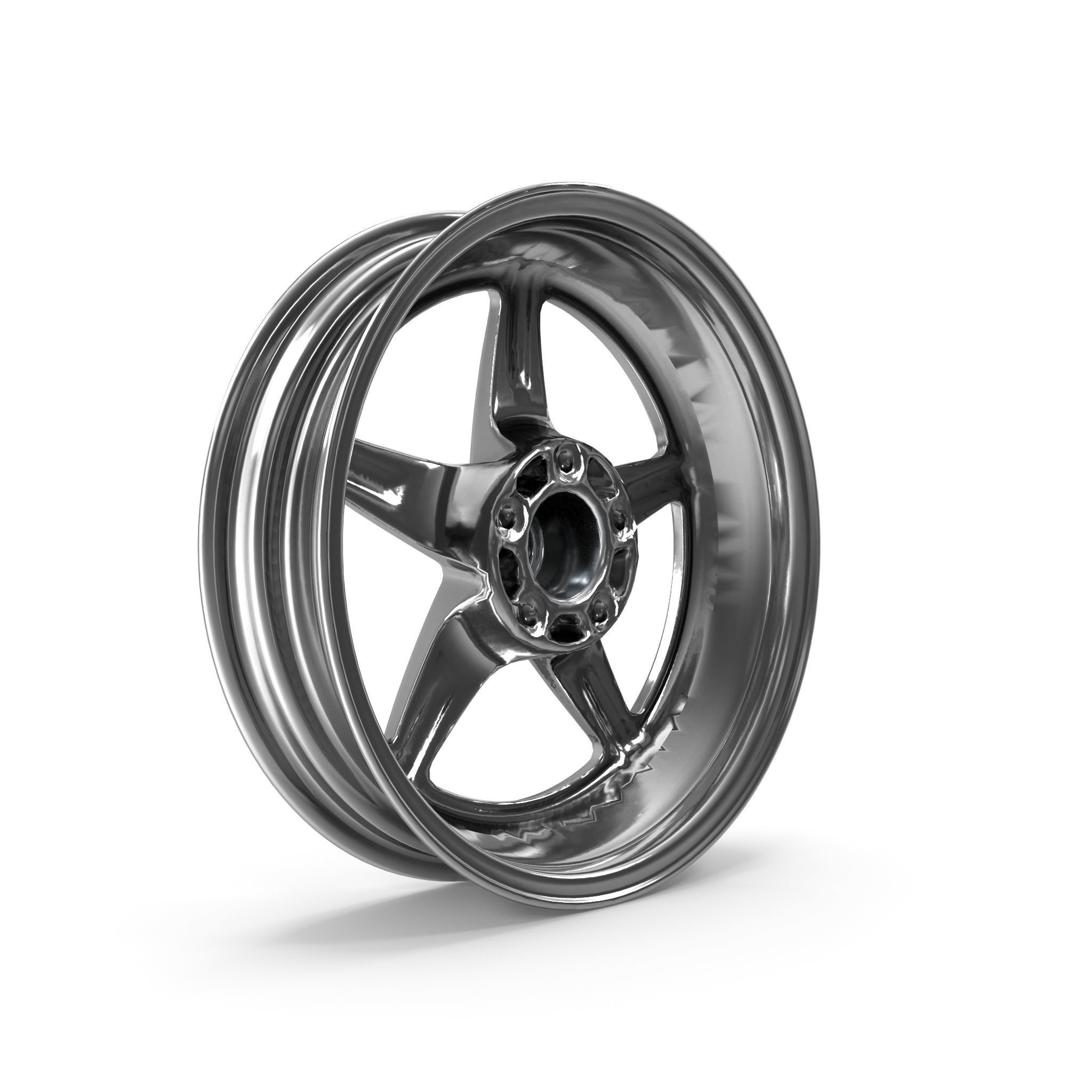 JMS Avenger Series Race Front Wheel Chrome 3D model_8