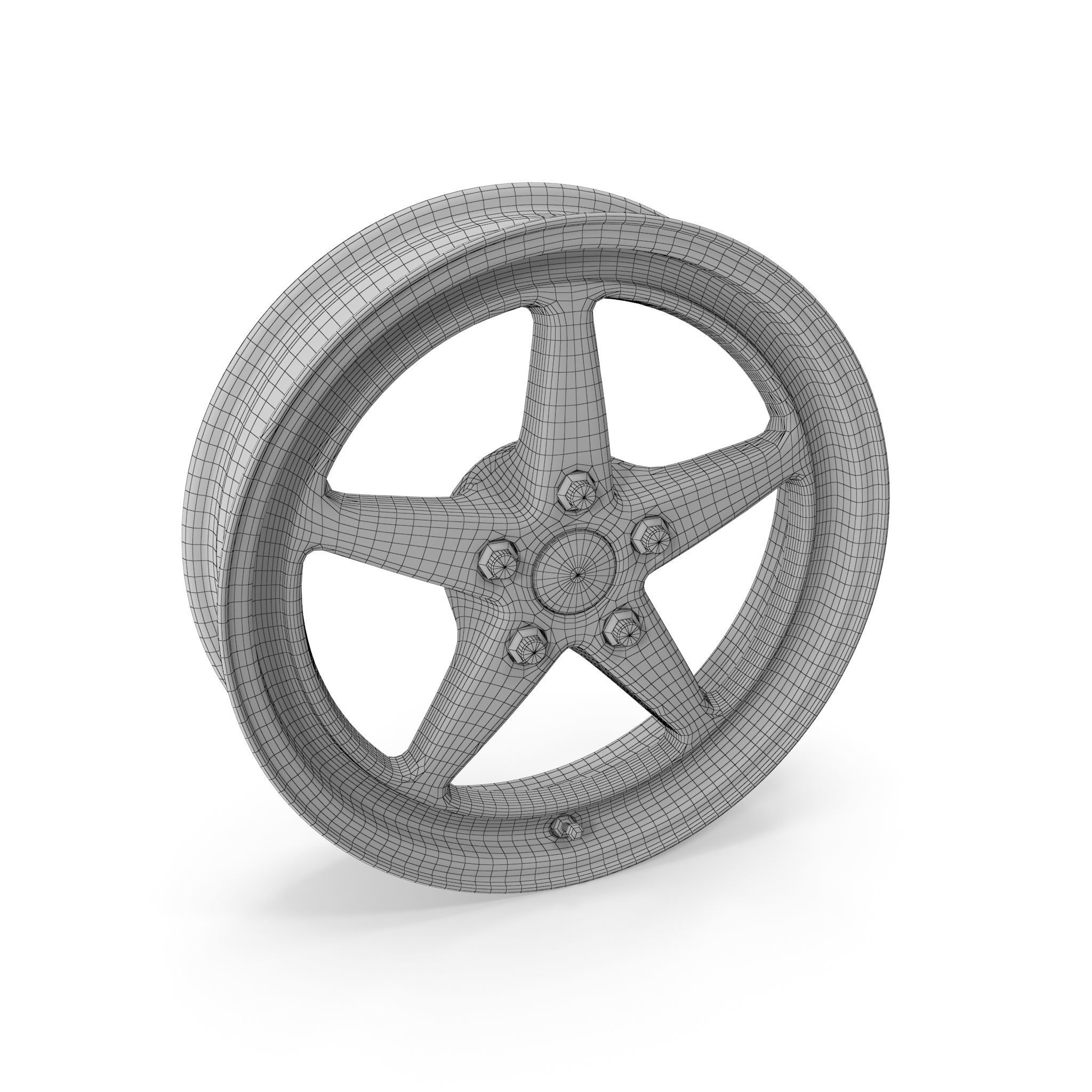 JMS Avenger Series Race Front Wheel Chrome 3D model_3