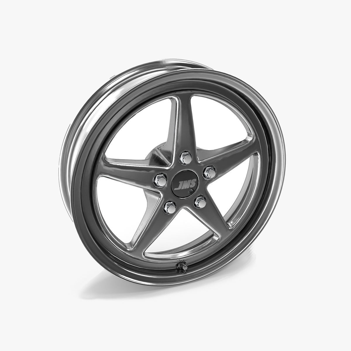 JMS Avenger Series Race Front Wheel Chrome 3D model_1