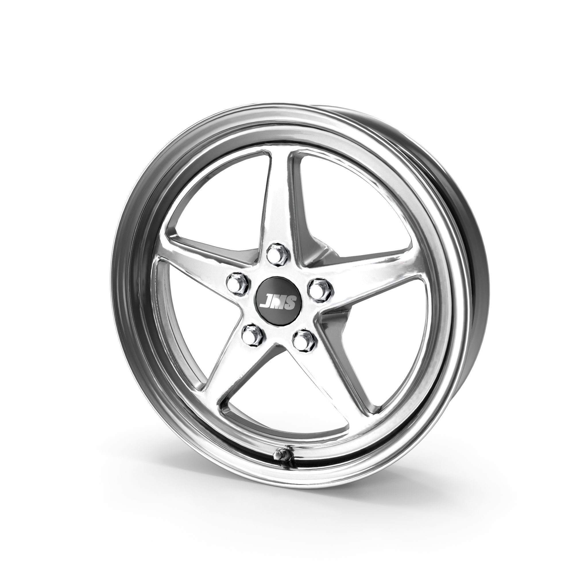 JMS Avenger Series Race Front Wheel Chrome 3D model_5