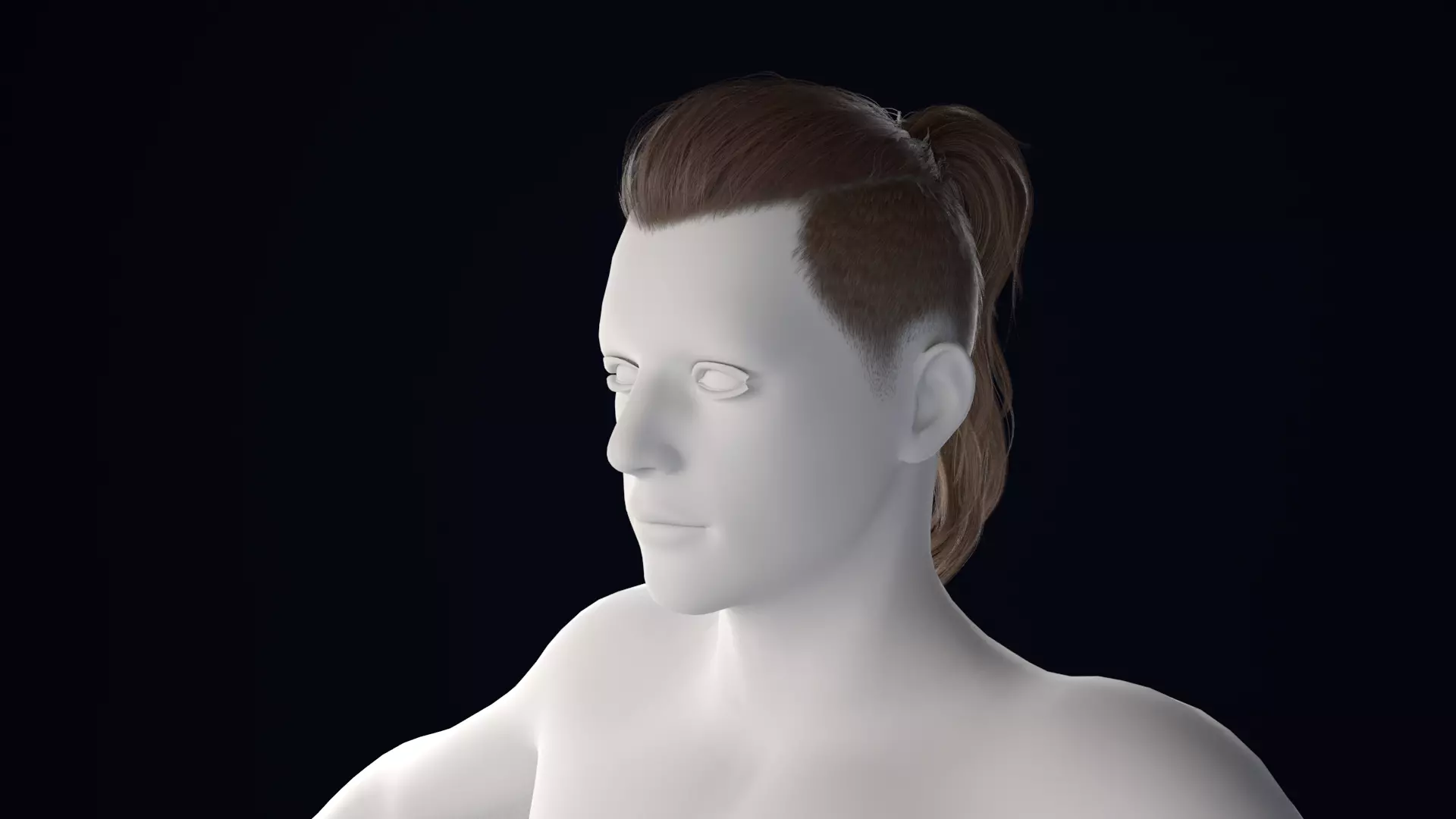 Realistic Male Hair Low-poly 3D model_0