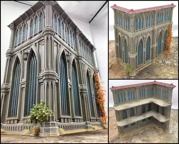 Tabletop Terrain Gothik Ruin Building 3D print model