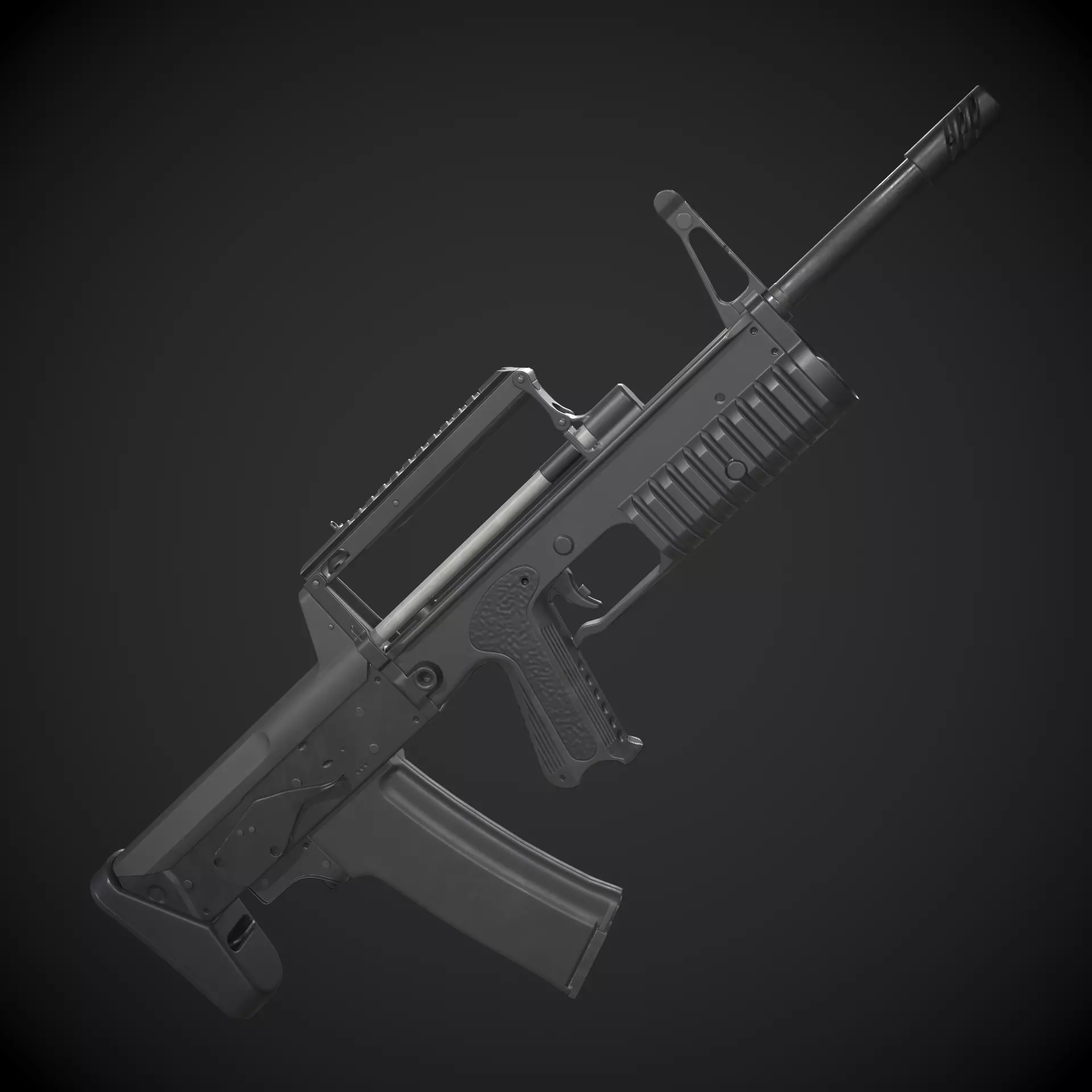A-91 Bullpup Rifle Low-poly 3D model_0
