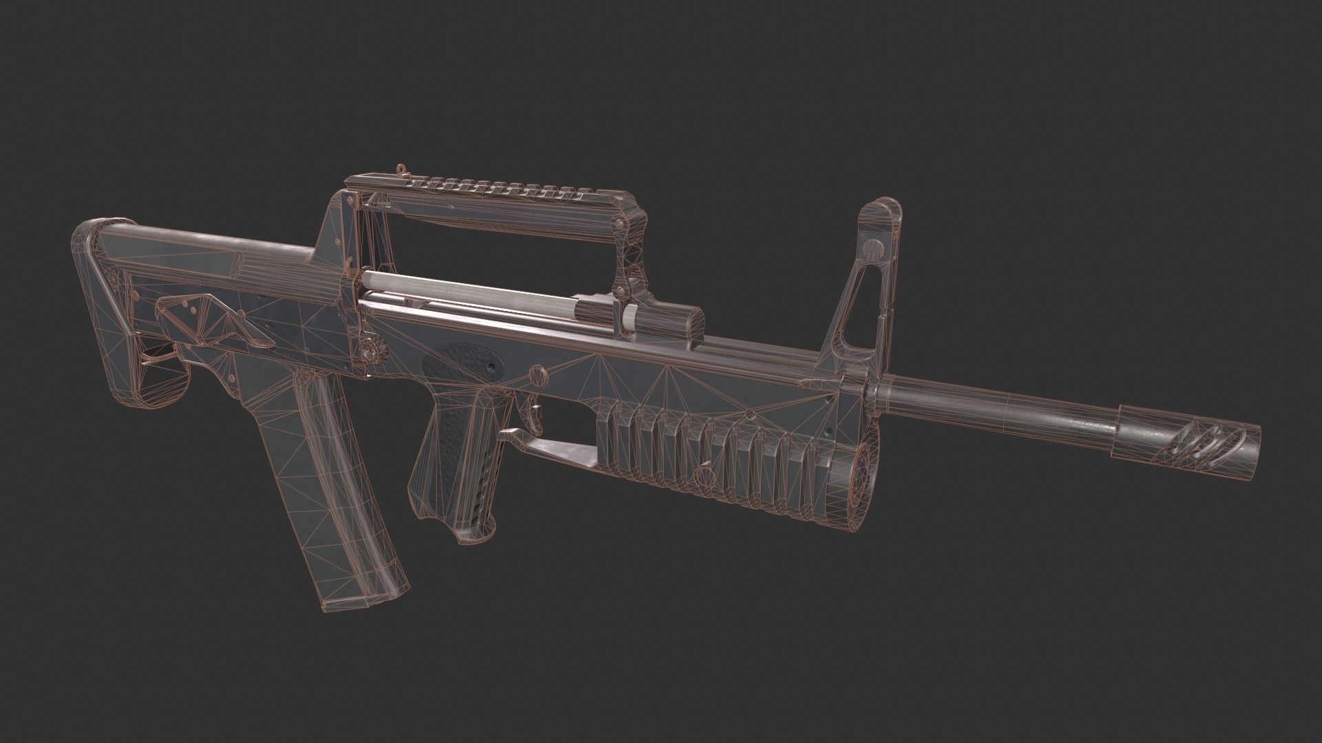 A-91 Bullpup Rifle Low-poly 3D model_2