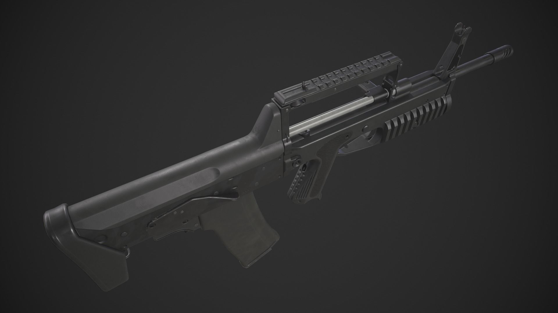 A-91 Bullpup Rifle Low-poly 3D model_5