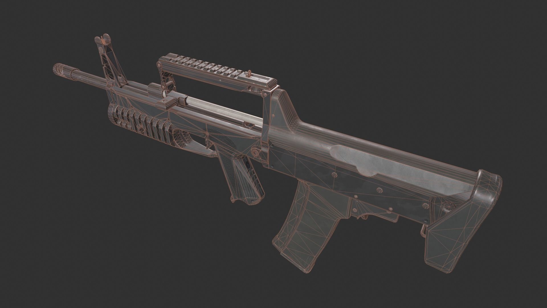 A-91 Bullpup Rifle Low-poly 3D model_8