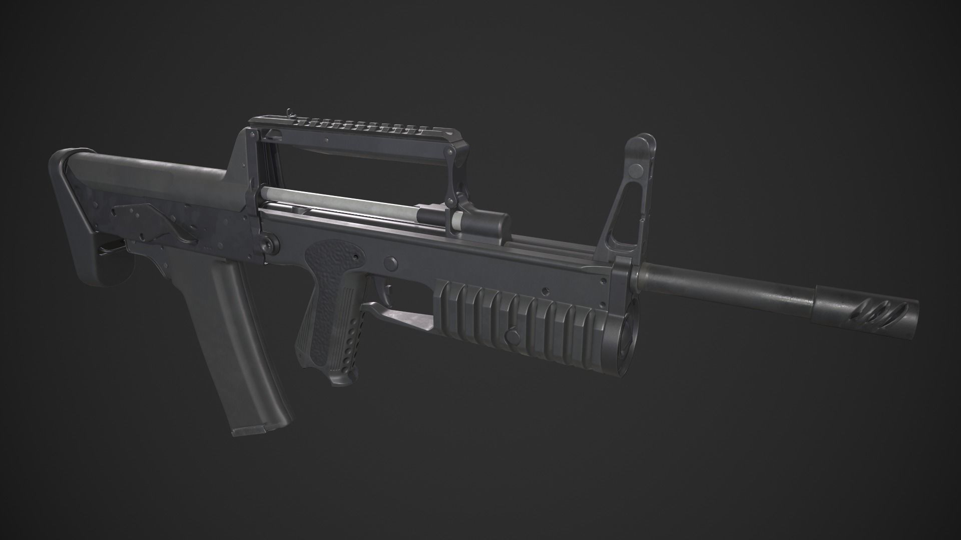 A-91 Bullpup Rifle Low-poly 3D model_1