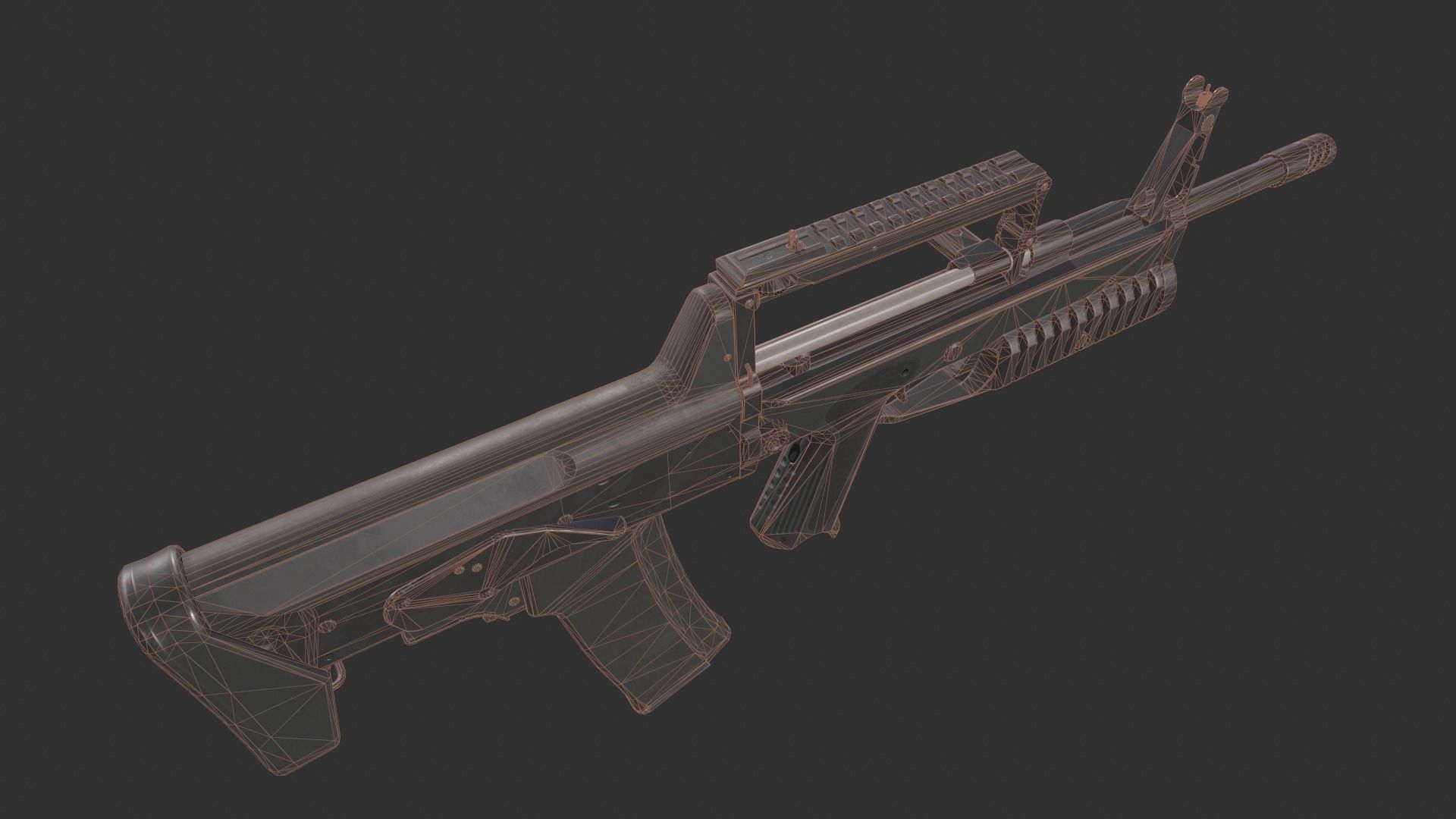 A-91 Bullpup Rifle Low-poly 3D model_6