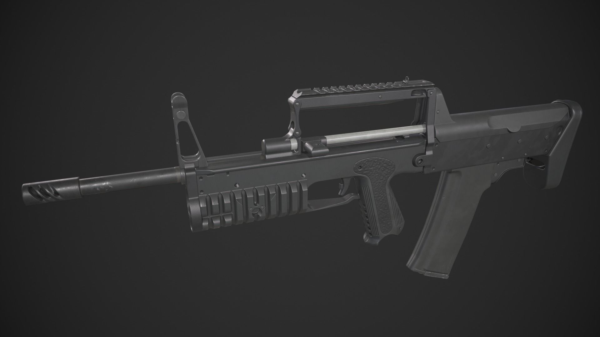 A-91 Bullpup Rifle Low-poly 3D model_3