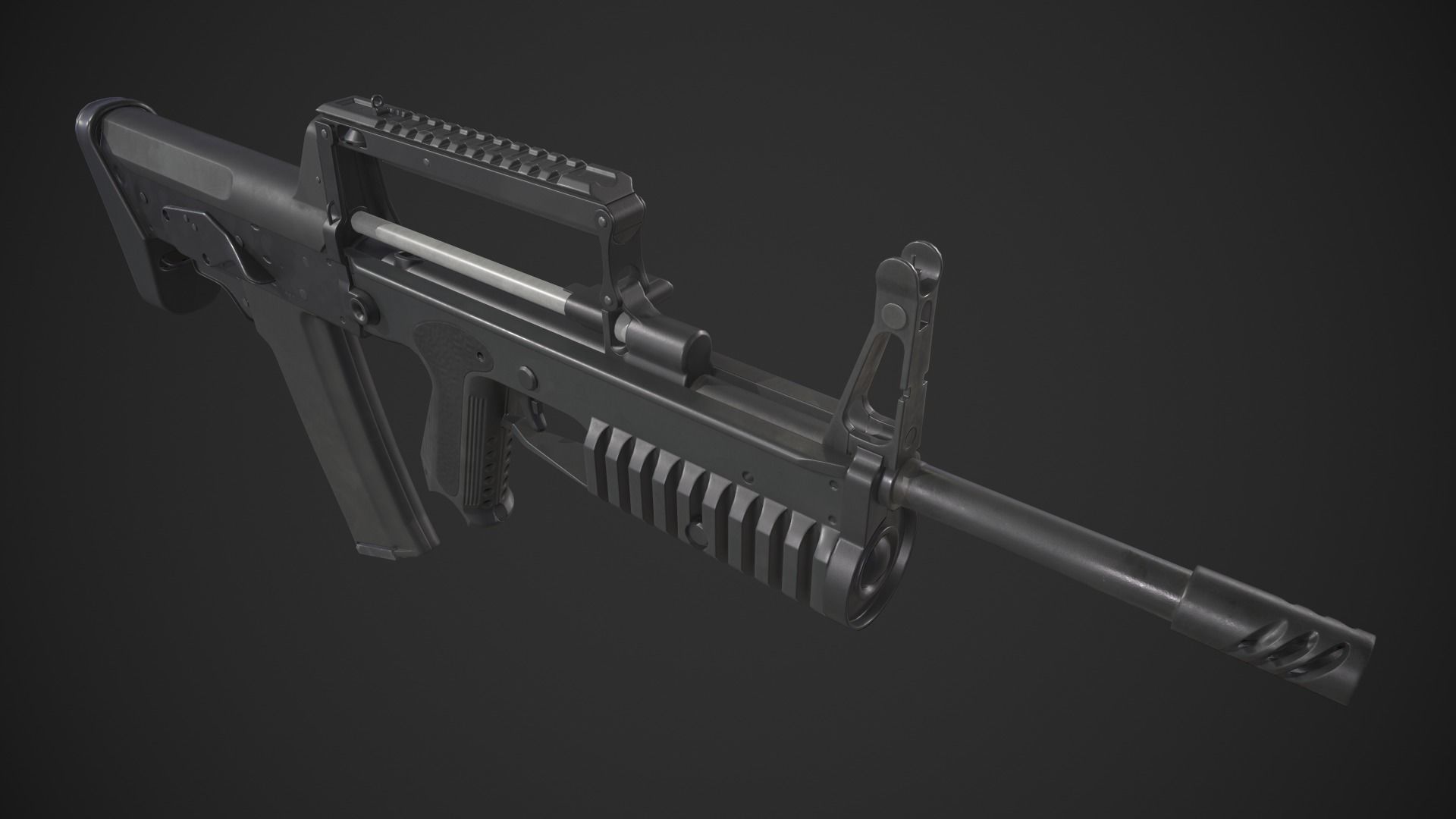 A-91 Bullpup Rifle Low-poly 3D model_9