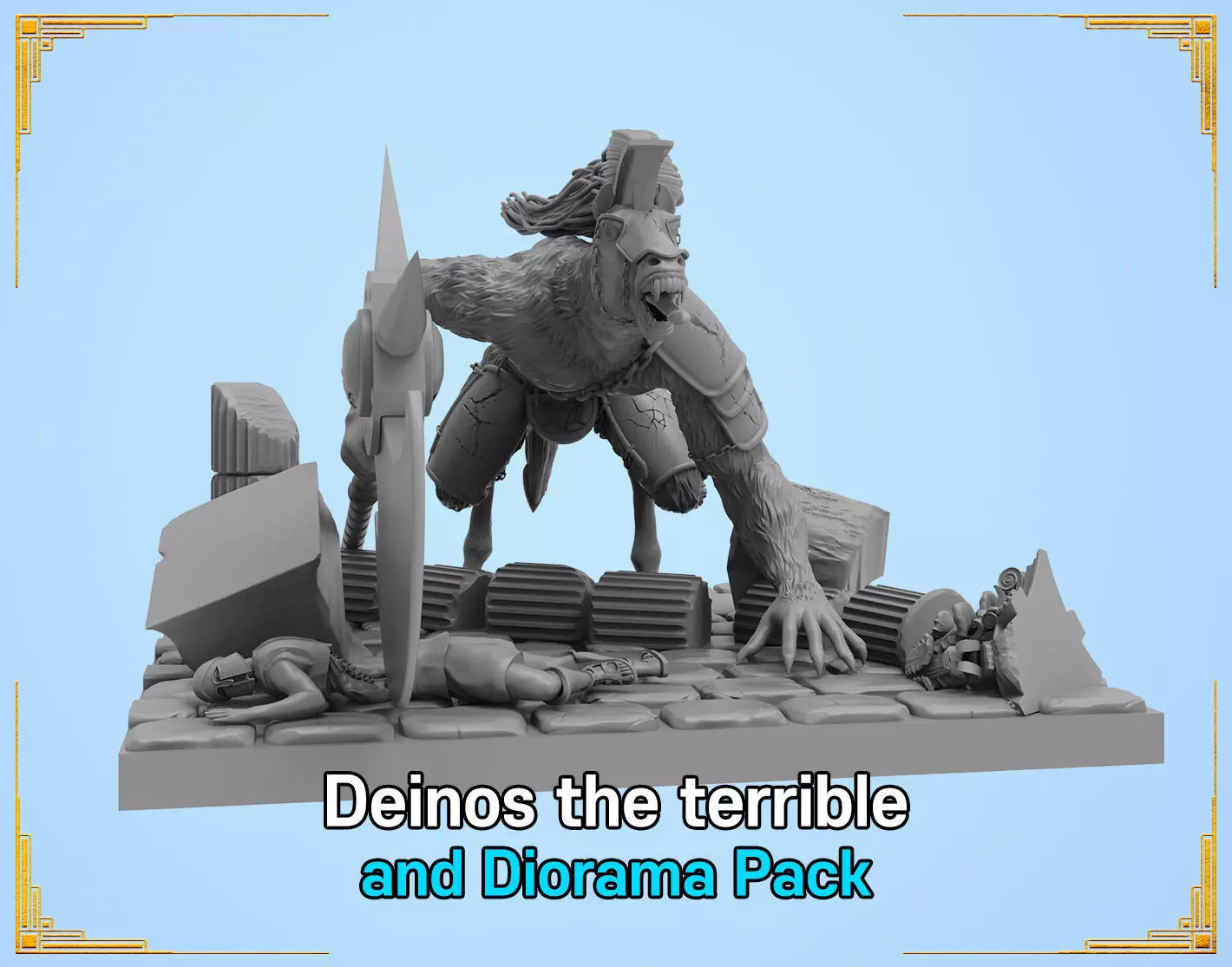 Deinos the terrible and Diorama Pack 3D print model