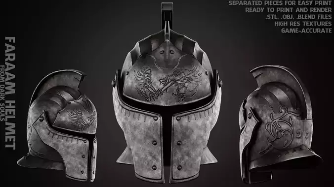 Dark Souls Faraam Helmet for Cosplay 3D print model