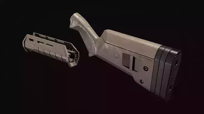 Magpul Stock and Forend for Remington 870 3D model