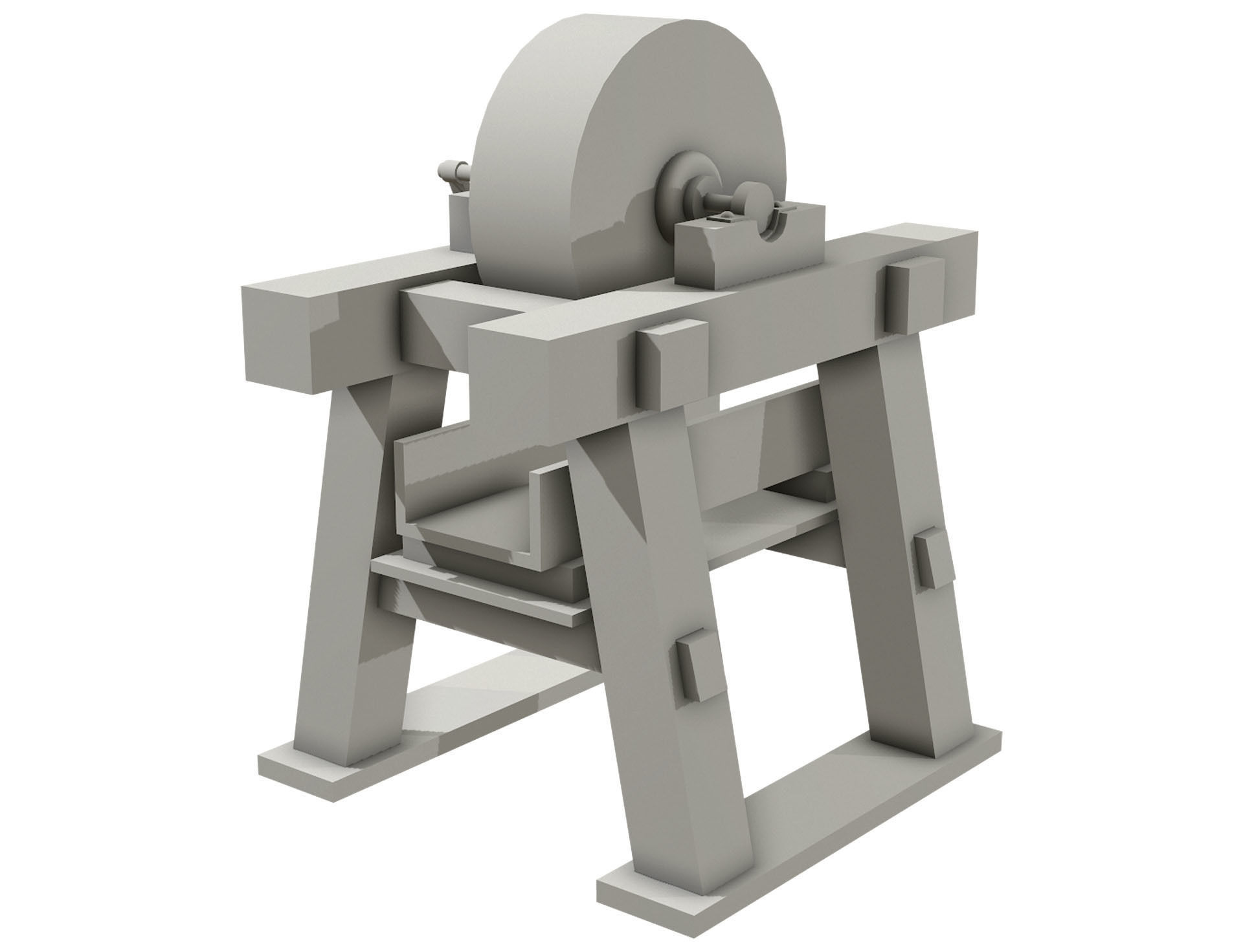 Old Grindstone 3  Low-poly 3D model_11
