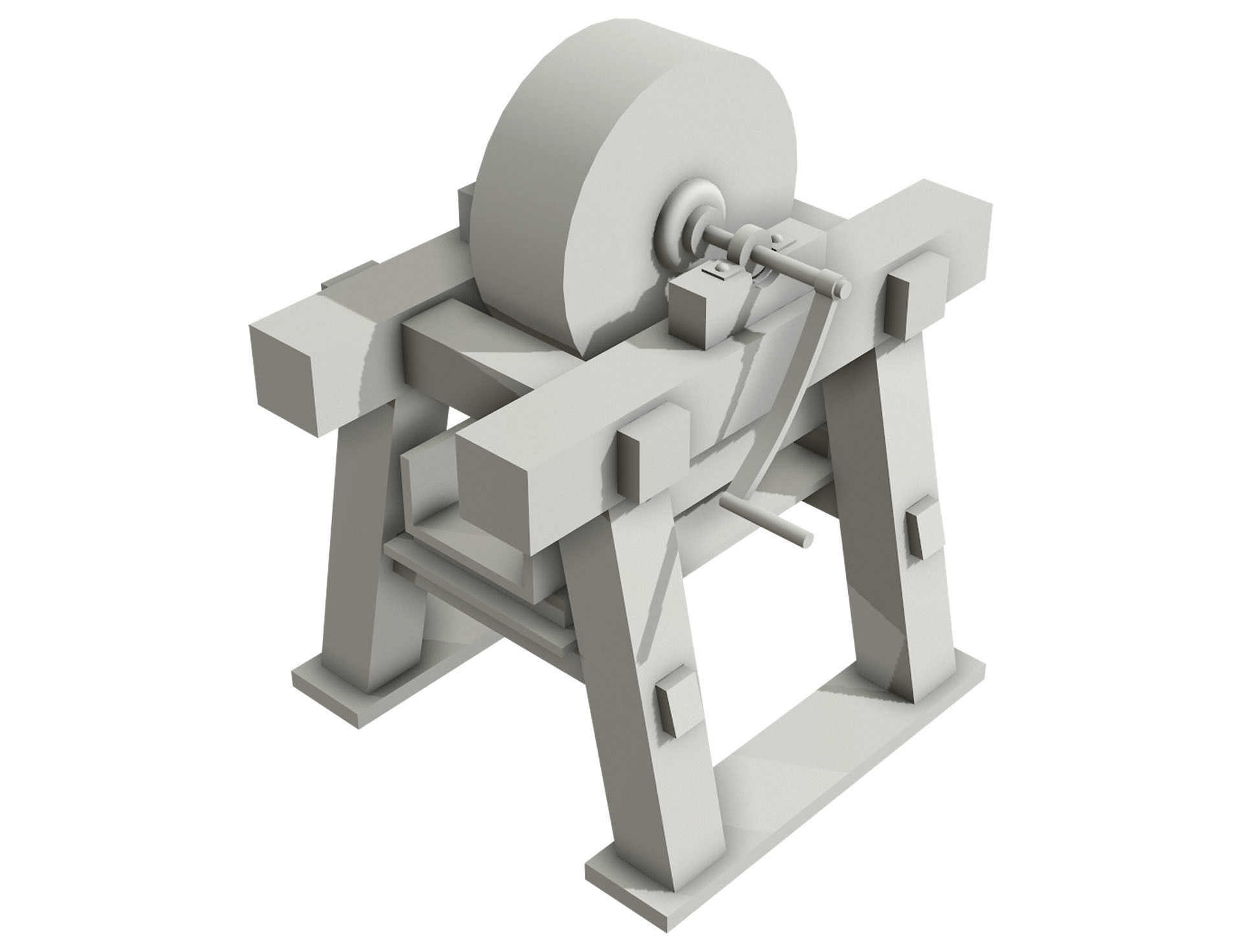 Old Grindstone 3  Low-poly 3D model_13