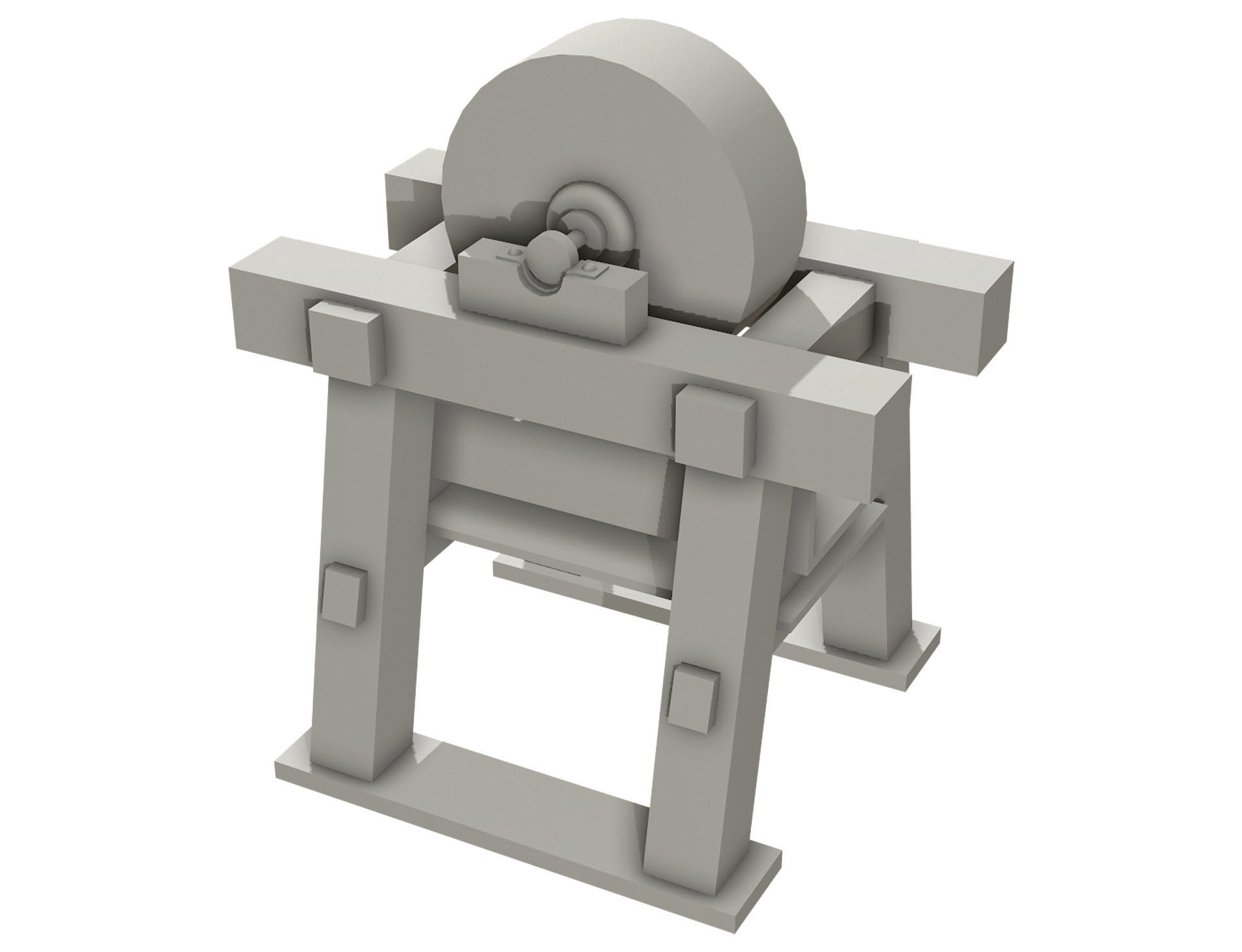 Old Grindstone 3  Low-poly 3D model_12