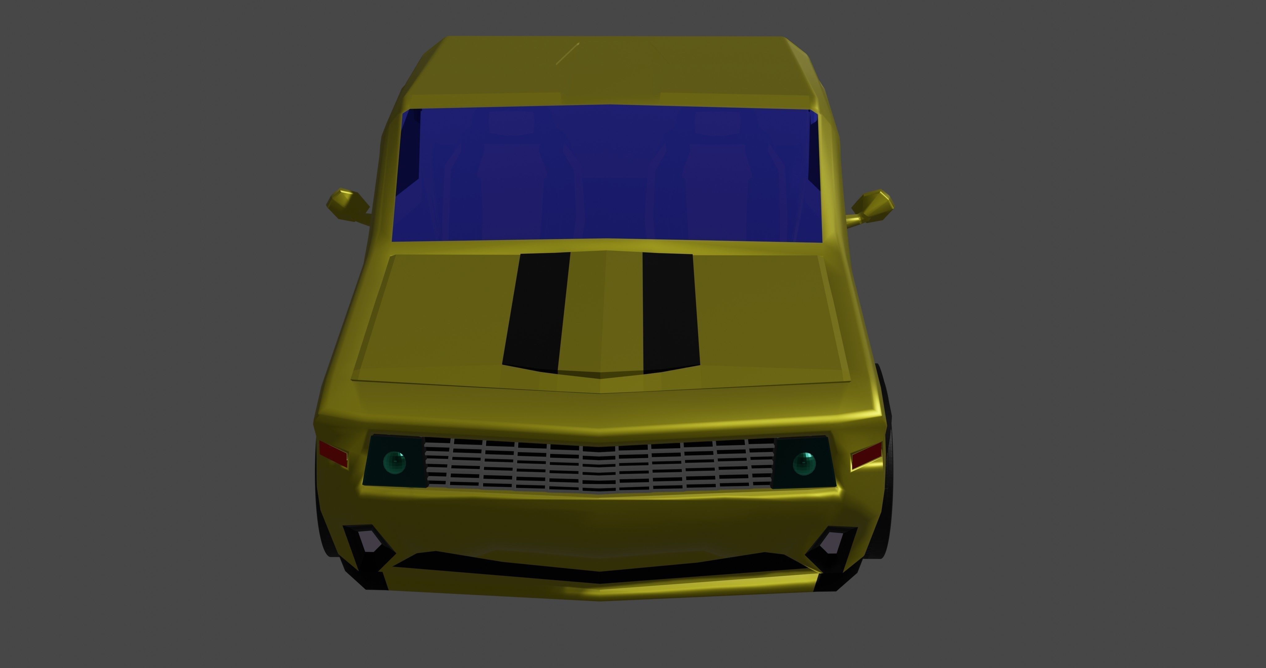 Bumblebee car Free low-poly 3D model_3