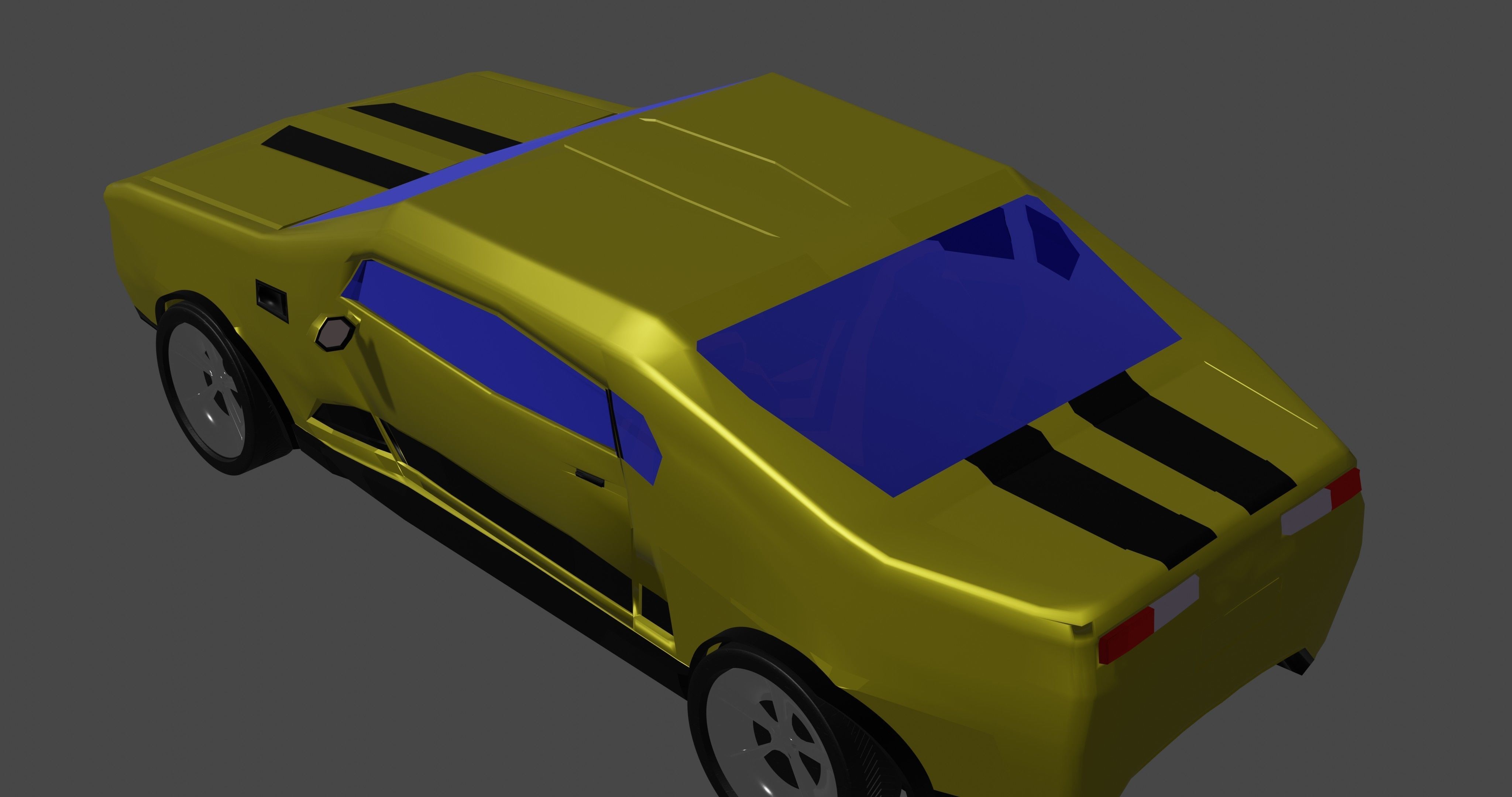 Bumblebee car Free low-poly 3D model_2