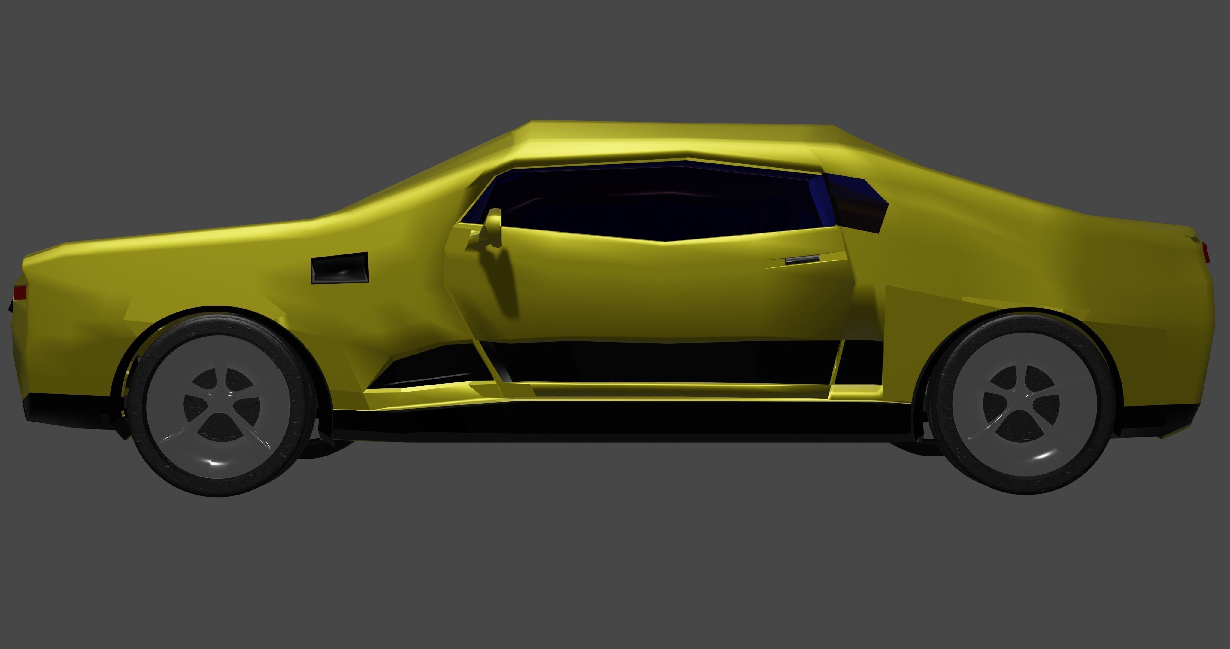 Bumblebee car Free low-poly 3D model_1