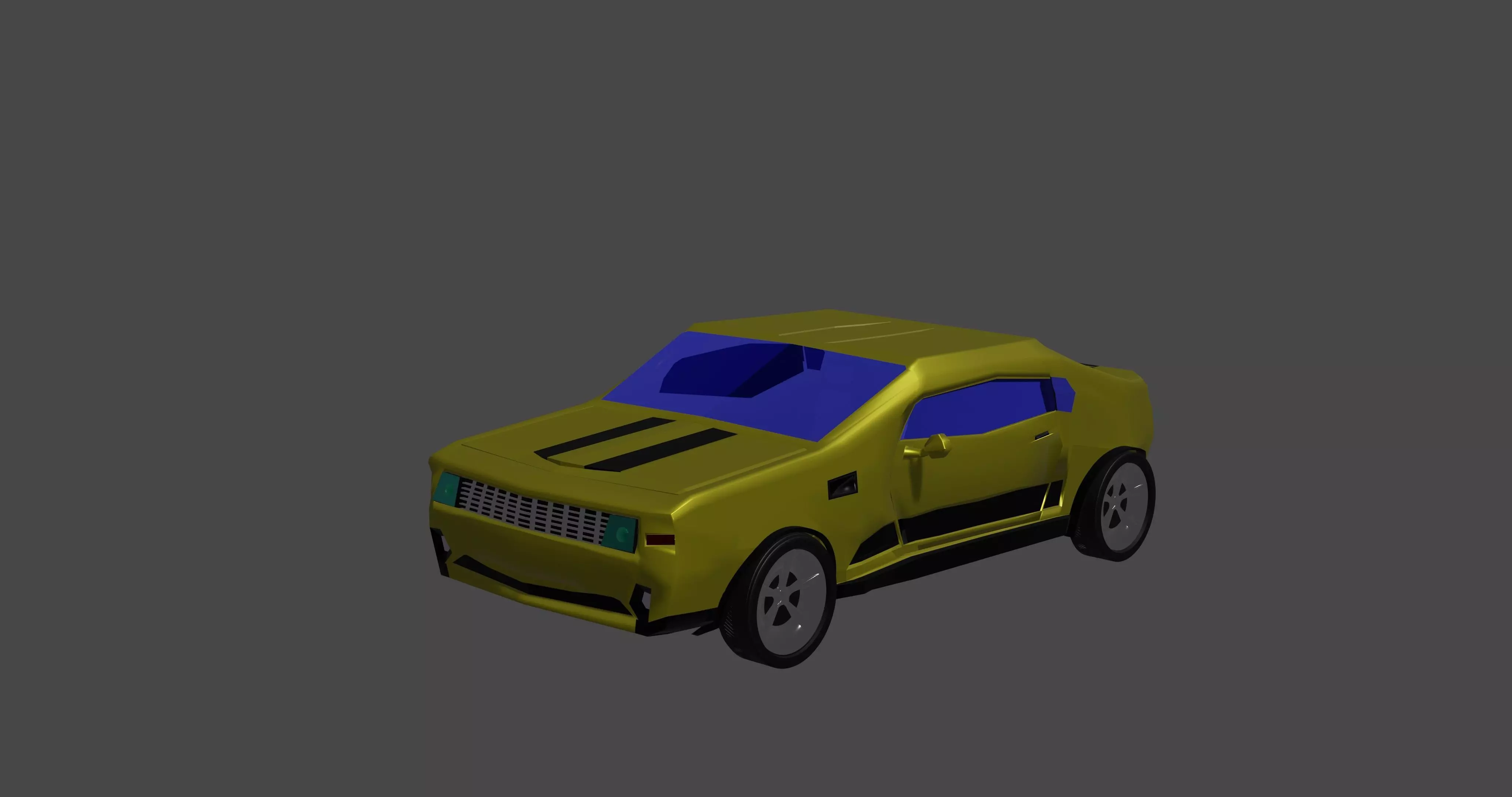 Bumblebee car Free low-poly 3D model_0